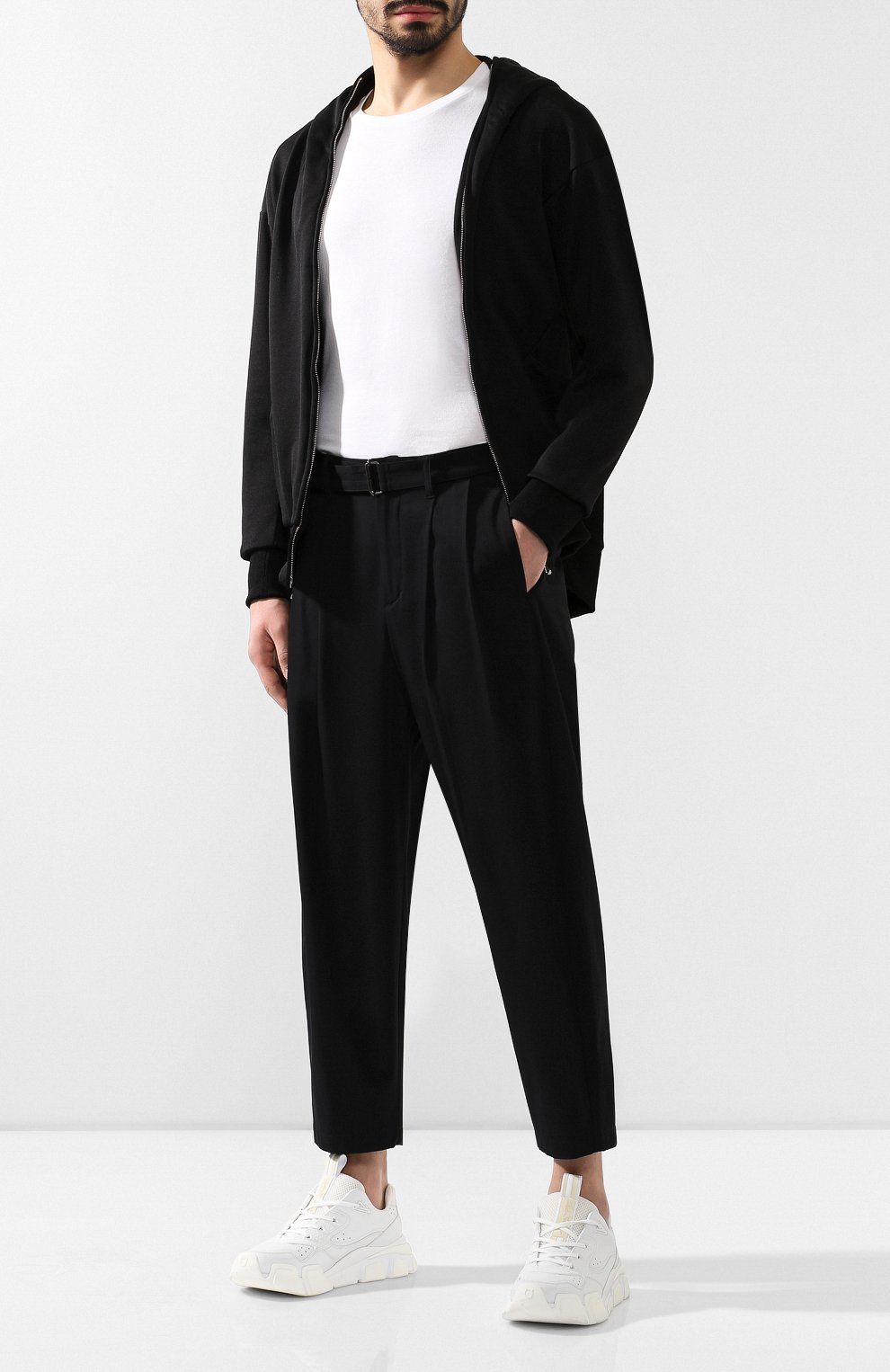 Хлопковые брюки KAZUYUKI KUMAGAI черного цвета по цене 29850 руб., арт. KP91-055, фото 2 Хлопковые брюки KAZUYUKI KUMAGAI, арт. KP91-055, фото 2