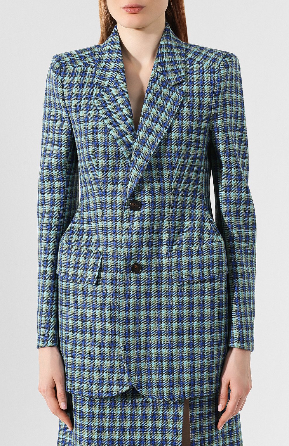 Шерстяной жакет BALENCIAGA голубого цвета по цене 170500 руб., арт. 571278/TCU11, фото 3 Шерстяной жакет BALENCIAGA, арт. 571278/TCU11, фото 3