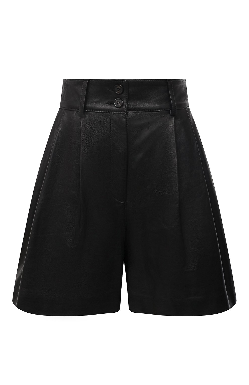 Кожаные шорты DOLCE & GABBANA черного цвета по цене 151500 руб., арт. FTBYSL/HULJ7, фото 1 Кожаные шорты DOLCE & GABBANA, арт. FTBYSL/HULJ7, фото 1