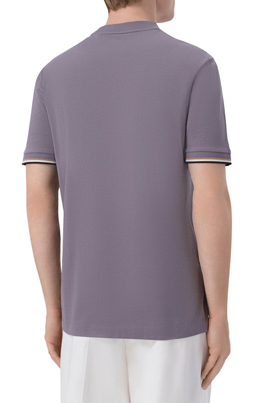 Хлопковая футболка BOSS 50501097 Фиолетовый  50501097 Фото 4