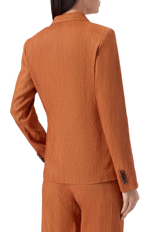 Жакет изо льна и шерсти Kiton D15510K0919E03 Оранжевый  D15510K0919E03 Фото 4