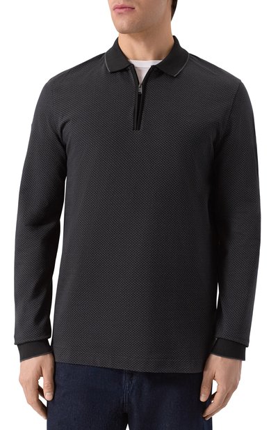 Хлопковое поло BOSS темно-серого цвета по цене 21700 руб., арт. 50549583, фото 3 Хлопковое поло BOSS, арт. 50549583, фото 3