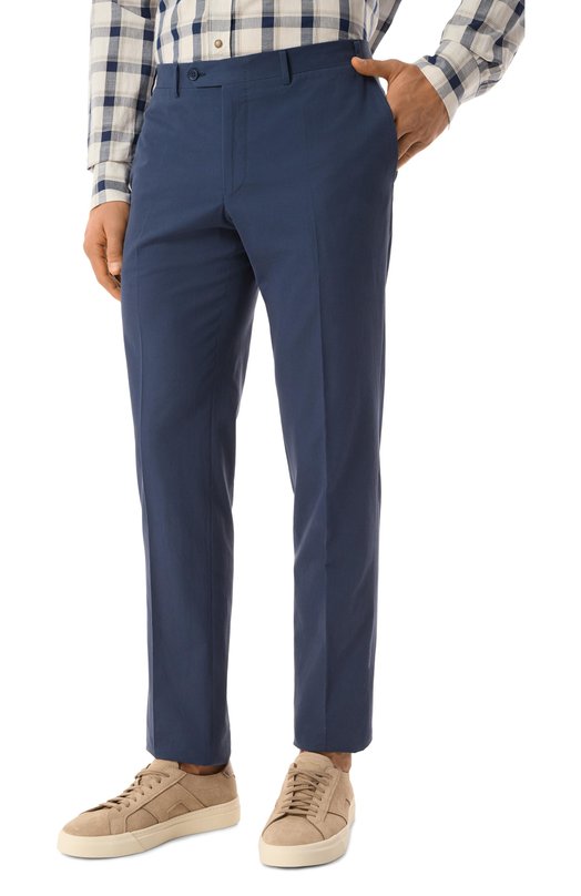 Хлопковые брюки Canali 71019/AV05528/60 Синий  71019/AV05528/60 Фото 3