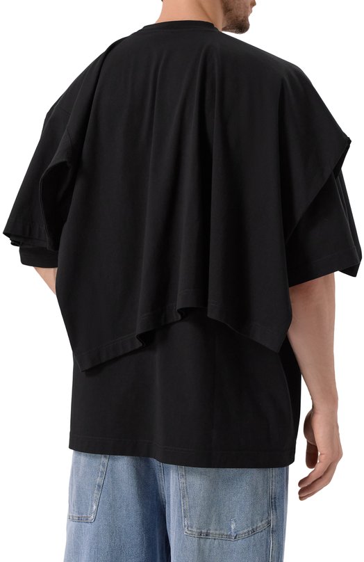 Хлопковая футболка VETEMENTS UH76TR400B/1000 LIGHT JERSEY Чёрный  UH76TR400B/1000 LIGHT JERSEY Фото 4