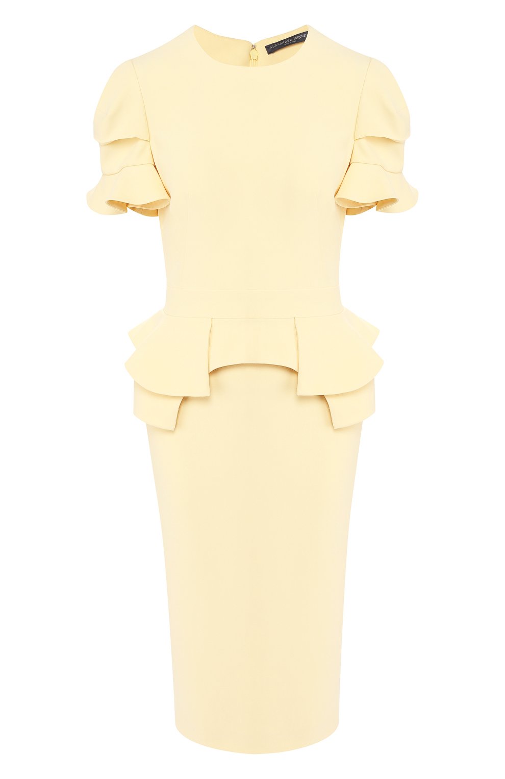 Платье с оборками ALEXANDER MCQUEEN желтого цвета по цене 191000 руб., арт. 570412/QME40, фото 1 Платье с оборками ALEXANDER MCQUEEN, арт. 570412/QME40, фото 1