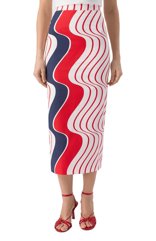 Хлопковая юбка MSGM 3842MDD23 257366/257366 Красный  3842MDD23 257366/257366 Фото 3