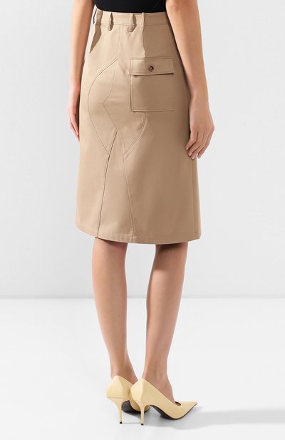 Хлопковая юбка MAISON MARGIELA бежевого цвета по цене 61900 руб., арт. S51MA0408/S52585, фото 4 Хлопковая юбка MAISON MARGIELA, арт. S51MA0408/S52585, фото 4