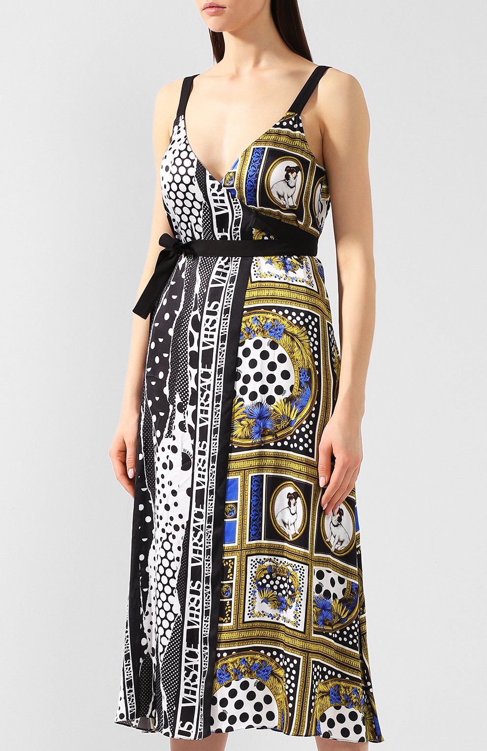 Платье с принтом VERSUS VERSACE разноцветного цвета по цене 59950 руб., арт. BD01135/BT10932, фото 3 Платье с принтом VERSUS VERSACE, арт. BD01135/BT10932, фото 3