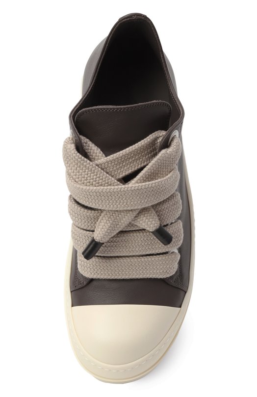 Кожаные кеды Jumbolace Rick Owens RU02E1893/LC0W2 Коричневый  RU02E1893/LC0W2 Фото 6