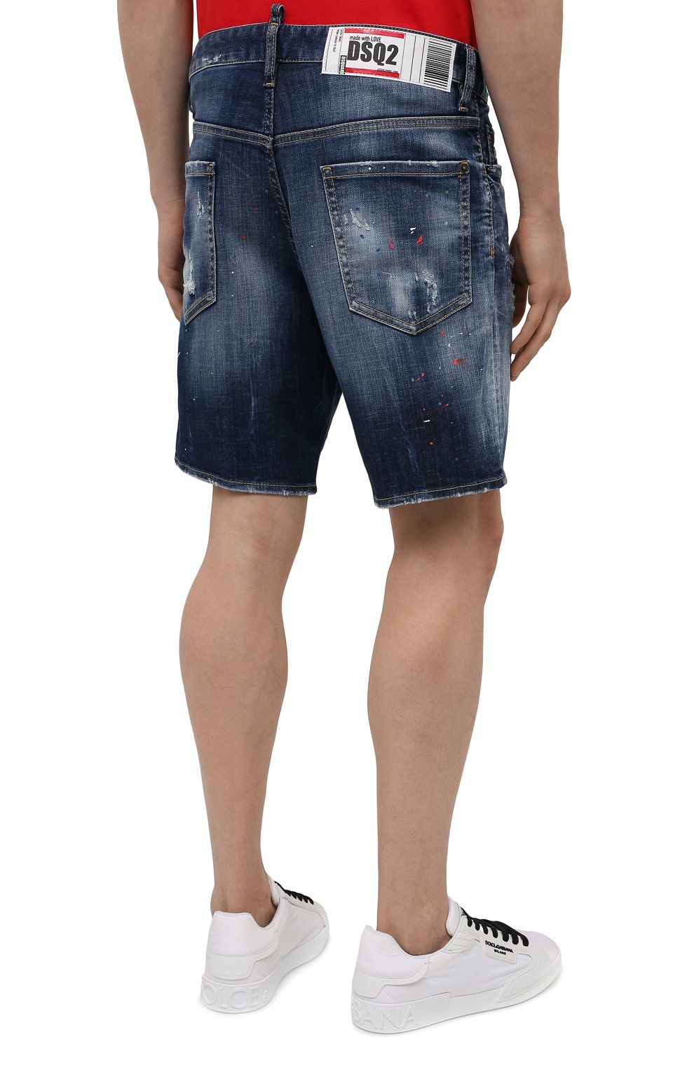 Джинсовые шорты DSQUARED2 темно-синего цвета по цене 39950 руб., арт. S71MU0629/S30342, фото 4 Джинсовые шорты DSQUARED2, арт. S71MU0629/S30342, фото 4