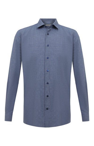 Мужская сорочка из хлопка и кашемира ZILLI, арт. MFY-12152-369811/0001