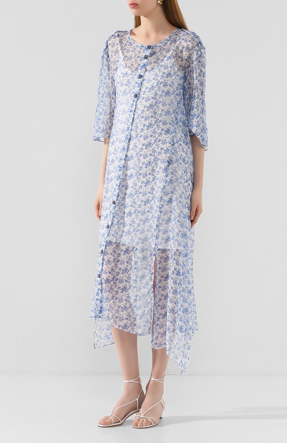 Шелковое платье ACNE STUDIOS голубого цвета по цене 84750 руб., арт. A20180, фото 3 Шелковое платье ACNE STUDIOS, арт. A20180, фото 3