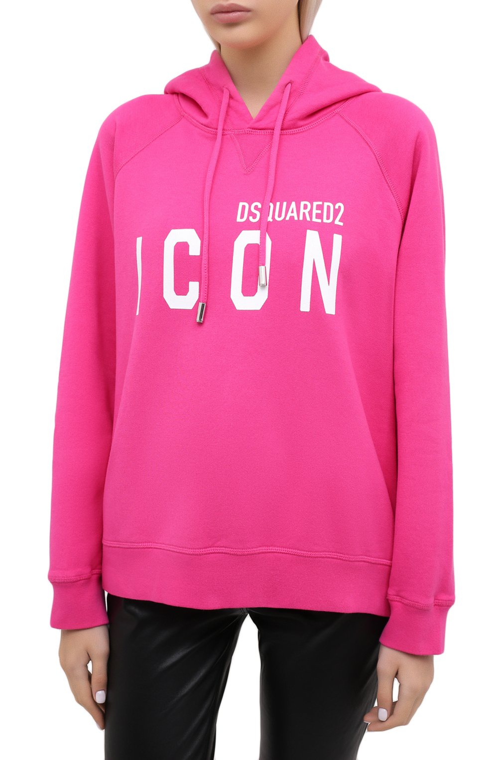 Хлопковое худи DSQUARED2 розового цвета по цене 32450 руб., арт. S80GU0004/S25042, фото 3 Хлопковое худи DSQUARED2, арт. S80GU0004/S25042, фото 3