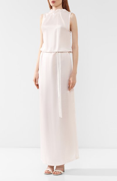 Атласное платье ANN DEMEULEMEESTER бежевого цвета по цене 63900 руб., арт. 1901-2312-122-032, фото 3 Атласное платье ANN DEMEULEMEESTER, арт. 1901-2312-122-032, фото 3