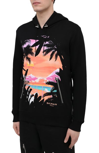 Хлопковое худи BALMAIN, арт. VH1JR020/G042, фото 3