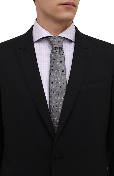 Шелковый галстук LANVIN серого цвета по цене 11150 руб., арт. 3221/TIE, фото 2 Шелковый галстук LANVIN, арт. 3221/TIE, фото 2
