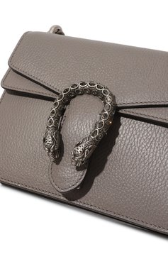 Женская сумка dionysus mini GUCCI серого цвета, арт. 421970 CAOGN | Фото 3 (Сумки-технические: Сумки через плечо; Материал: Натуральная кожа; Материал сплава: Проставлено; Размер: mini; Ремень/цепочка: На ремешке; Драгоценные камни: Проставлено)