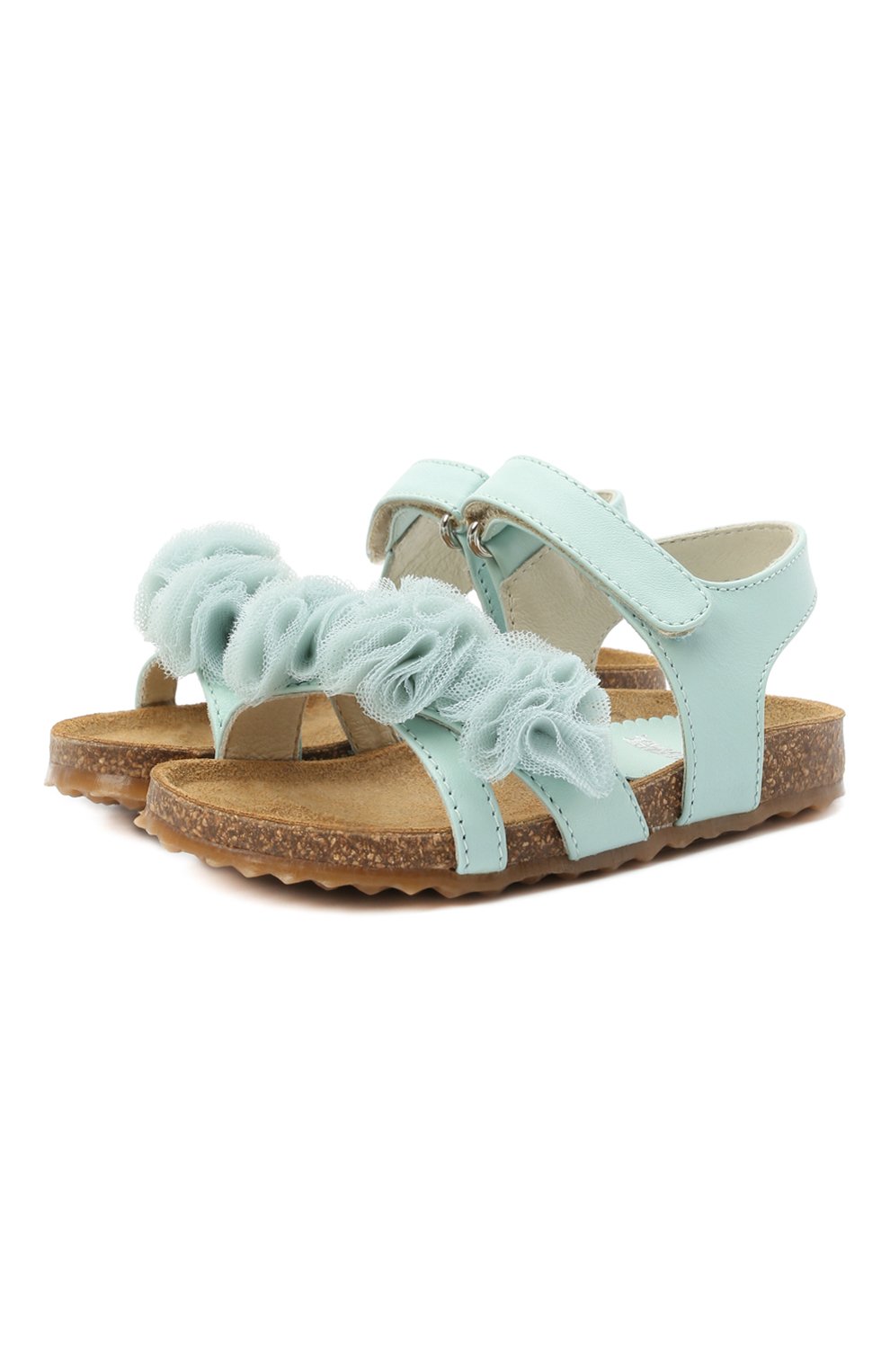 Кожаные сандалии IL GUFO голубого цвета по цене 19050 руб., арт. G539/VITELL0 NAPPAC0L0RS/23-26, фото 1 Кожаные сандалии IL GUFO, арт. G539/VITELL0 NAPPAC0L0RS/23-26, фото 1