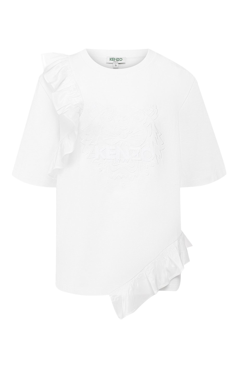 Хлопковая футболка KENZO белого цвета по цене 18200 руб., арт. 2TS7914YH, фото 1 Хлопковая футболка KENZO, арт. 2TS7914YH, фото 1