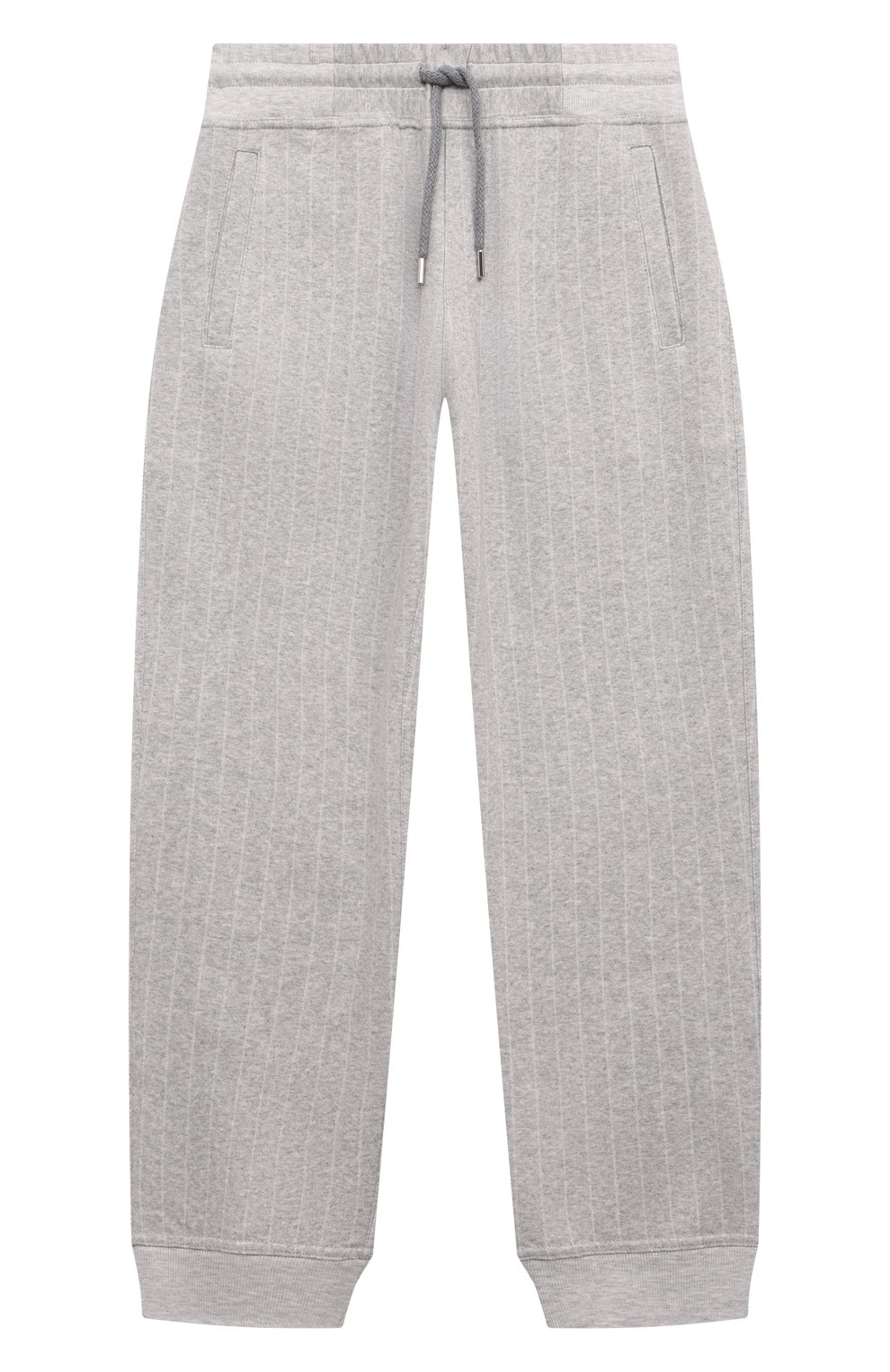 Хлопковые джоггеры BRUNELLO CUCINELLI светло-серого цвета по цене 55700 руб., арт. BM833E349C, фото 1 Хлопковые джоггеры BRUNELLO CUCINELLI, арт. BM833E349C, фото 1