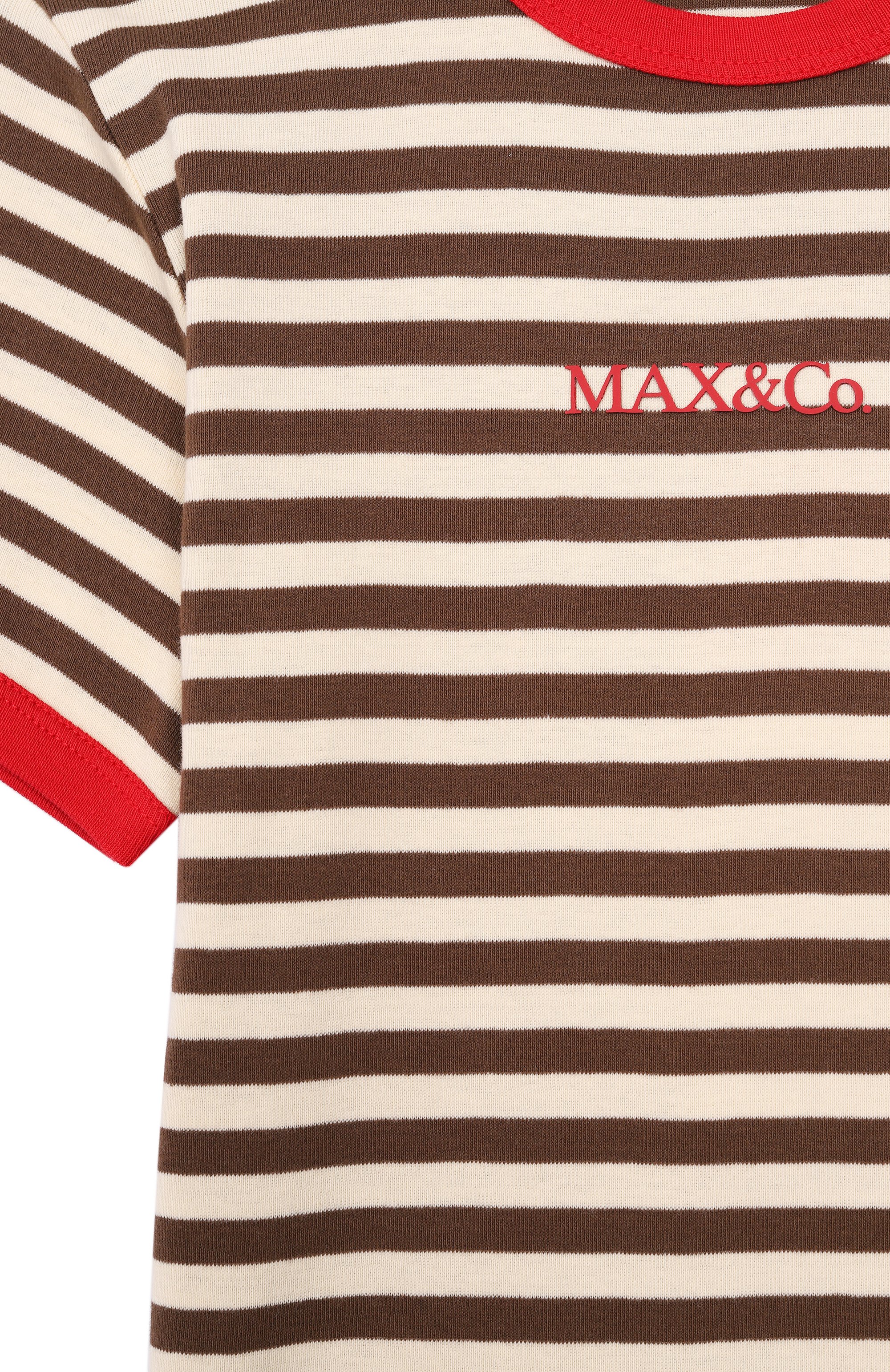 Хлопковая футболка MAX&CO коричневого цвета по цене 7865 руб., арт. MX0285/MX046, фото 3 Хлопковая футболка MAX&CO, арт. MX0285/MX046, фото 3