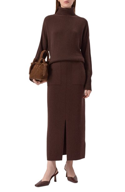 Юбка из шерсти и кашемира ALLUDE коричневого цвета по цене 65950 руб., арт. 255/17617, фото 2 Юбка из шерсти и кашемира ALLUDE, арт. 255/17617, фото 2