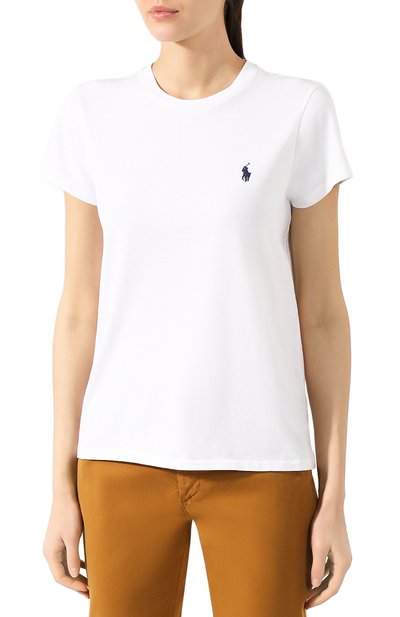 Хлопковая футболка POLO RALPH LAUREN белого цвета по цене 8590 руб., арт. 211734144, фото 3 Хлопковая футболка POLO RALPH LAUREN, арт. 211734144, фото 3