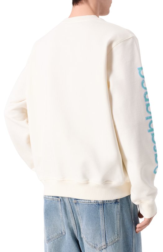 Хлопковый свитшот Casablanca M-SP26-JTP-293-01 Кремовый  M-SP26-JTP-293-01 Фото 4