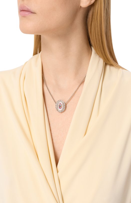 Колье с фиалкой Secrets jewelry КФХС713 Серебряный  КФХС713 Фото 2