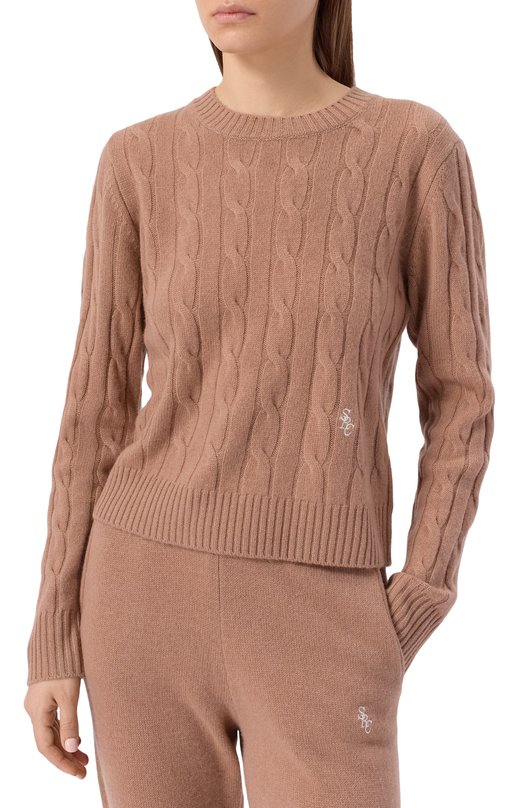 Свитер из кашемира и шерсти Sporty and Rich WS06665302BE02 Бежевый  WS06665302BE02 Фото 3