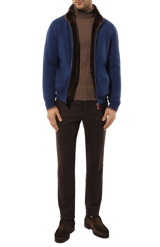 Кашемировый кардиган Kiton UMK1489S182 Синий  UMK1489S182 Фото 2