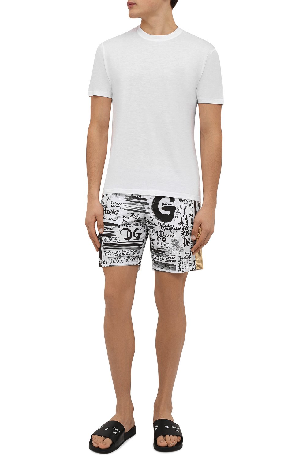 Плавки-шорты DOLCE & GABBANA черно-белого цвета по цене 49950 руб., арт. M4B53T/HSM57, фото 2 Плавки-шорты DOLCE & GABBANA, арт. M4B53T/HSM57, фото 2