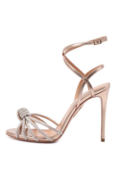 Кожаные босоножки celeste 105 AQUAZZURA, арт. CELHIGS0-NPL-LC0, фото 4