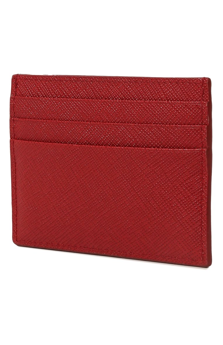 Женский кожаный футляр дл�я кредитных карт PRADA красного цвета, арт. 1MC025-QWA-F068Z | Фото 2 (Материал: Натуральная кожа; Материал сплава: Проставлено; Нос: Не проставлено)