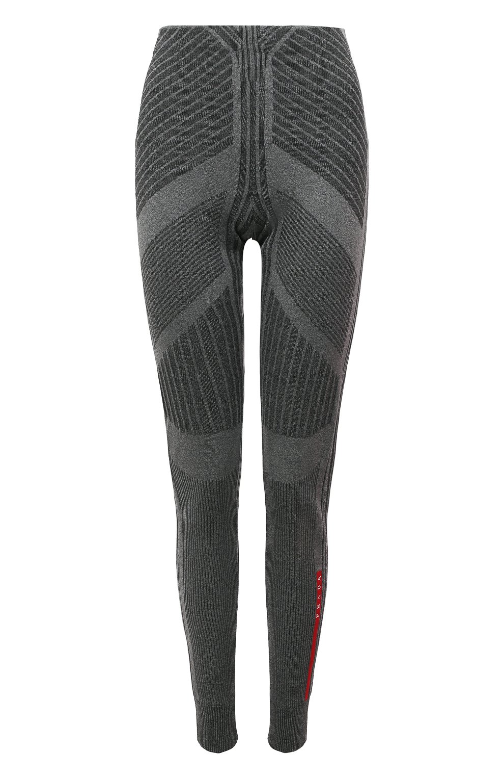 Легинсы prada linea rossa PRADA серого цвета по цене 120000 руб., арт. 122048-1ZEF-F0684-192, фото 1 Легинсы prada linea rossa PRADA, арт. 122048-1ZEF-F0684-192, фото 1
