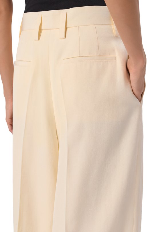 Брюки из вискозы и шелка Jil Sander J03KA0292/J65005 Кремовый  J03KA0292/J65005 Фото 5
