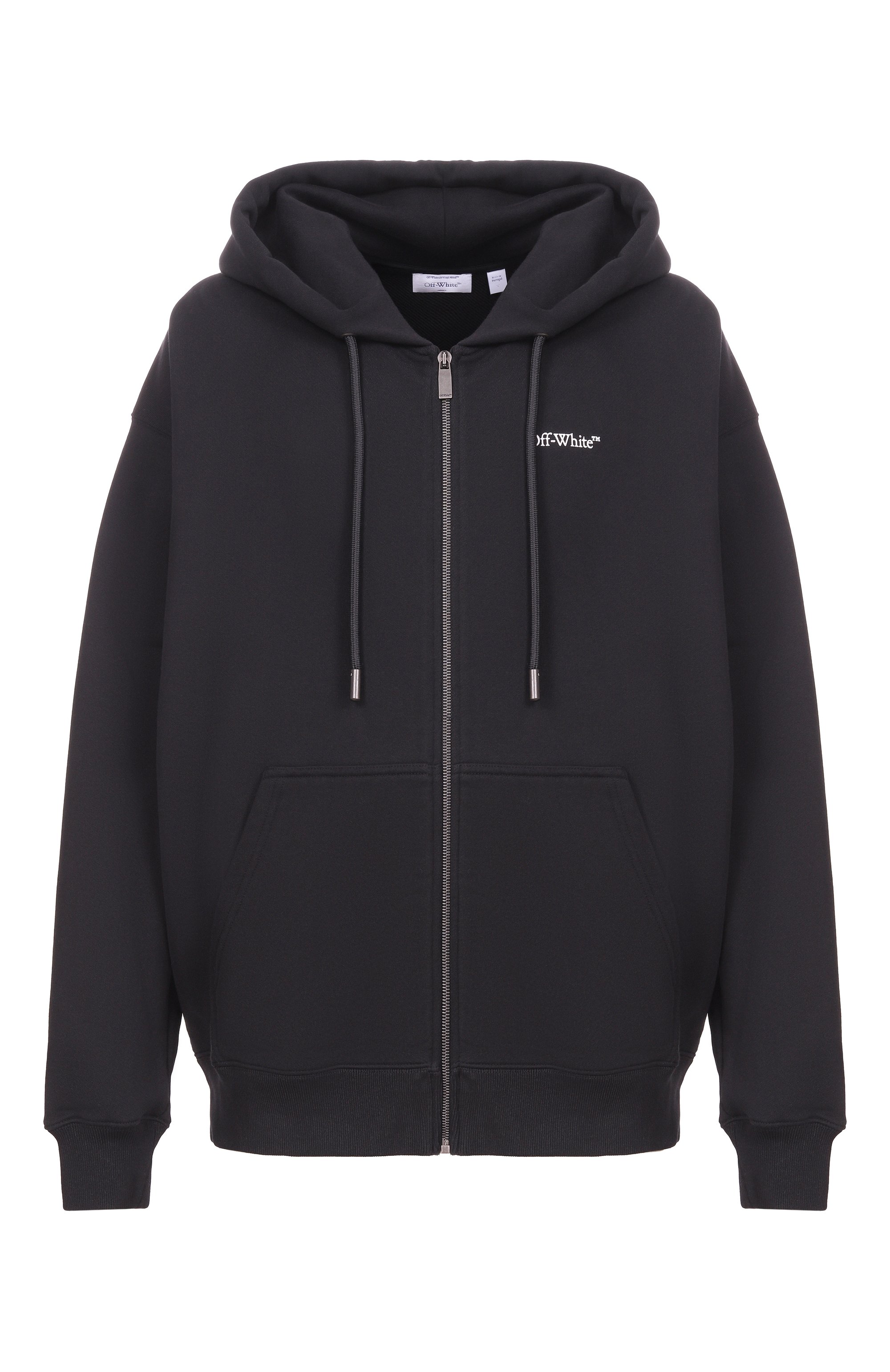 Хлопковая толстовка OFF-WHITE черного цвета по цене 68300 руб., арт. 0MBE015S26FLE003, фото 1 Хлопковая толстовка OFF-WHITE, арт. 0MBE015S26FLE003, фото 1
