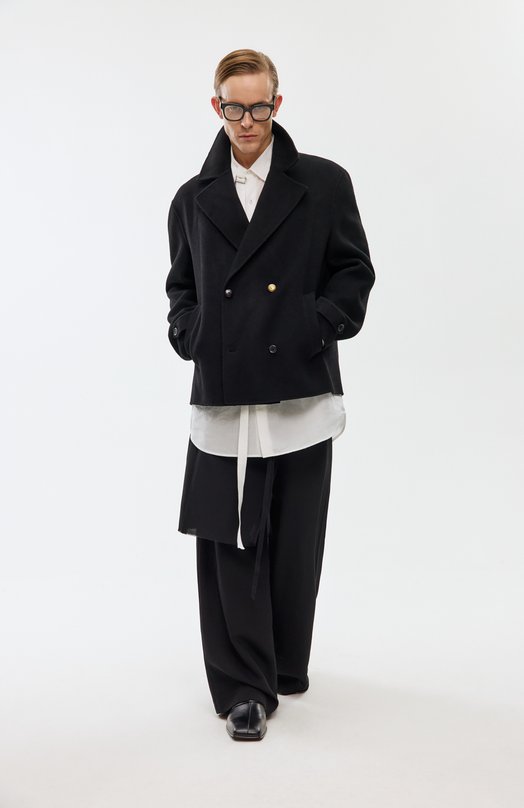 Брюки из вискозы и шерсти Ann Demeulemeester B0013600/FA556 Чёрный  B0013600/FA556 Фото 6