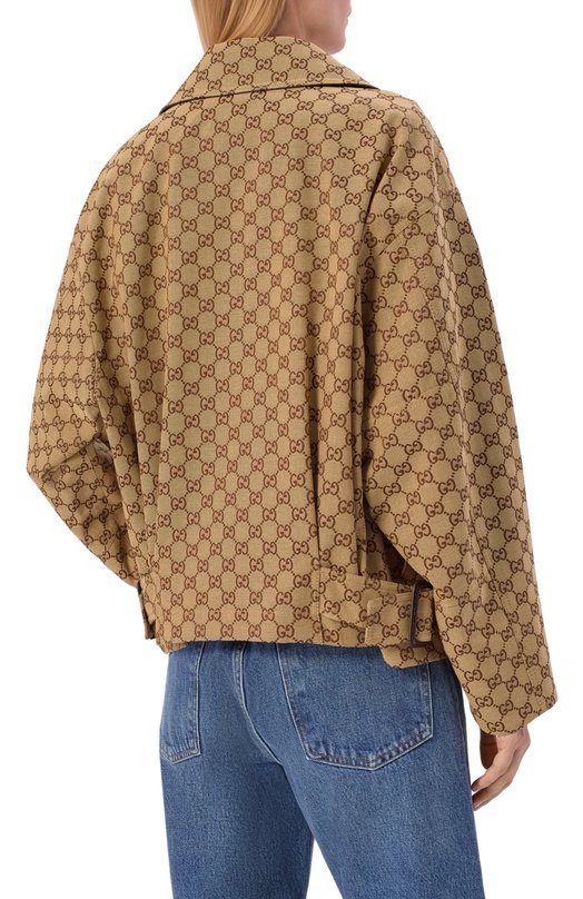 Хлопковая куртка Gucci 842660/ZAF4S Бежевый  842660/ZAF4S Фото 4