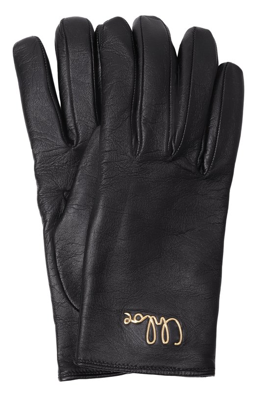 Кожаные перчатки Chloé CHC24WG020LBR Чёрный CHC24WG020LBR