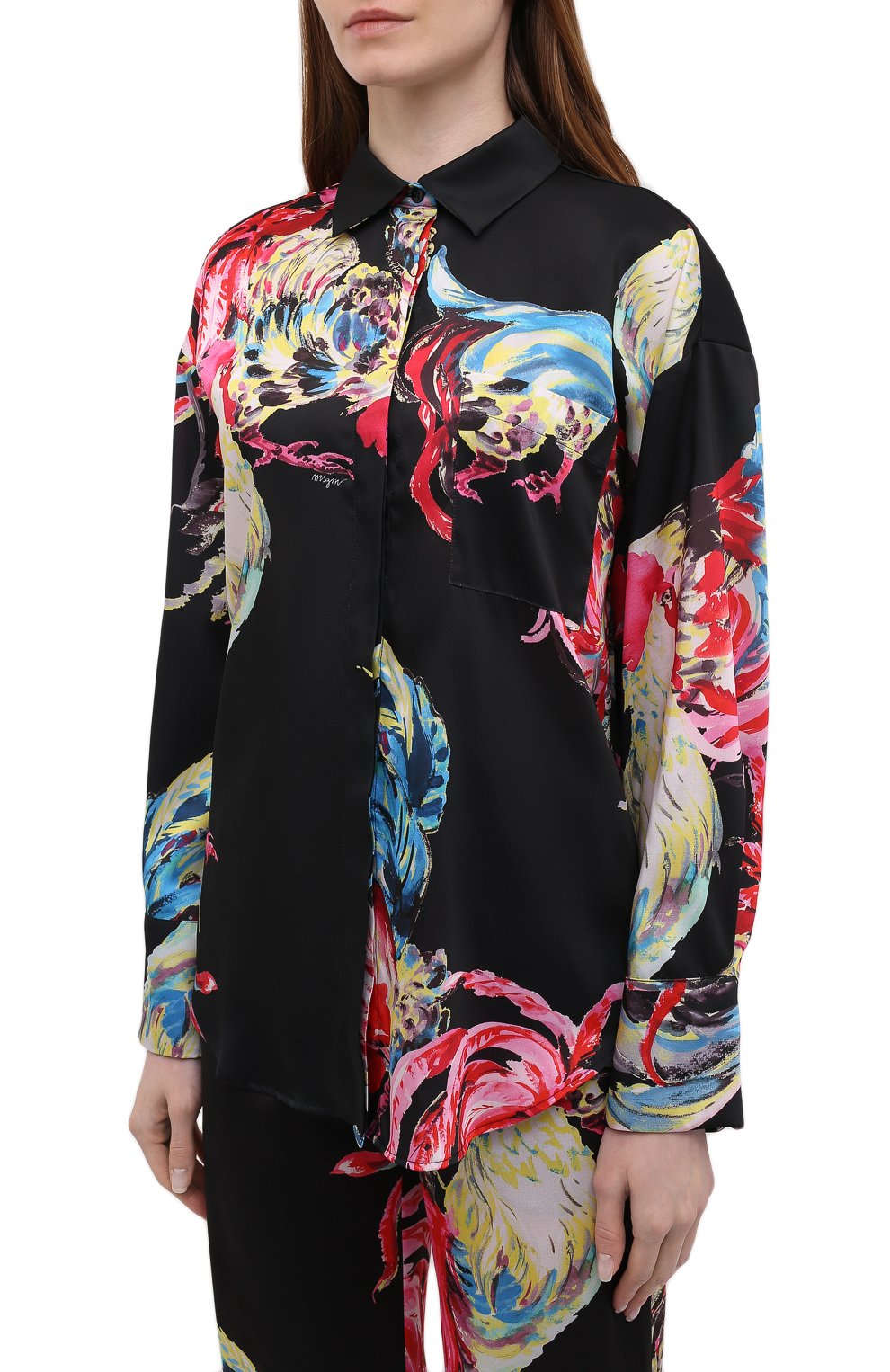 Рубашка MSGM черного цвета по цене 34200 руб., арт. 3042MDE116 217352, фото 3 Рубашка MSGM, арт. 3042MDE116 217352, фото 3