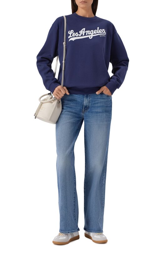 Хлопковый свитшот Sporty & Rich x LA Dodgers Sporty and Rich ST071627667BL106 Синий  ST071627667BL106 Фото 2