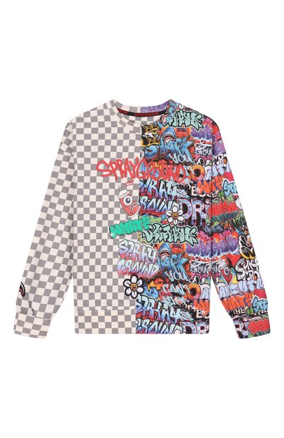 Хлопковый свитшот SPRAYGROUND, арт. SPY1409E/SPRAYGR0UND WRITERS SPLIT 0VER CREWNECK