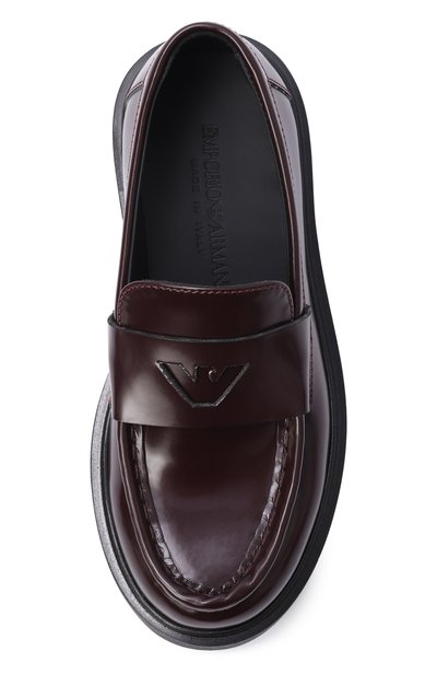 Лоферы EMPORIO ARMANI бордового цвета по цене 42950 руб., арт. EB001676/AF28380, фото 4 Лоферы EMPORIO ARMANI, арт. EB001676/AF28380, фото 4