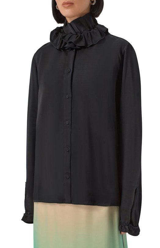 Блузка из вискозы Jil Sander J01DL0163/J65022 Чёрный  J01DL0163/J65022 Фото 3