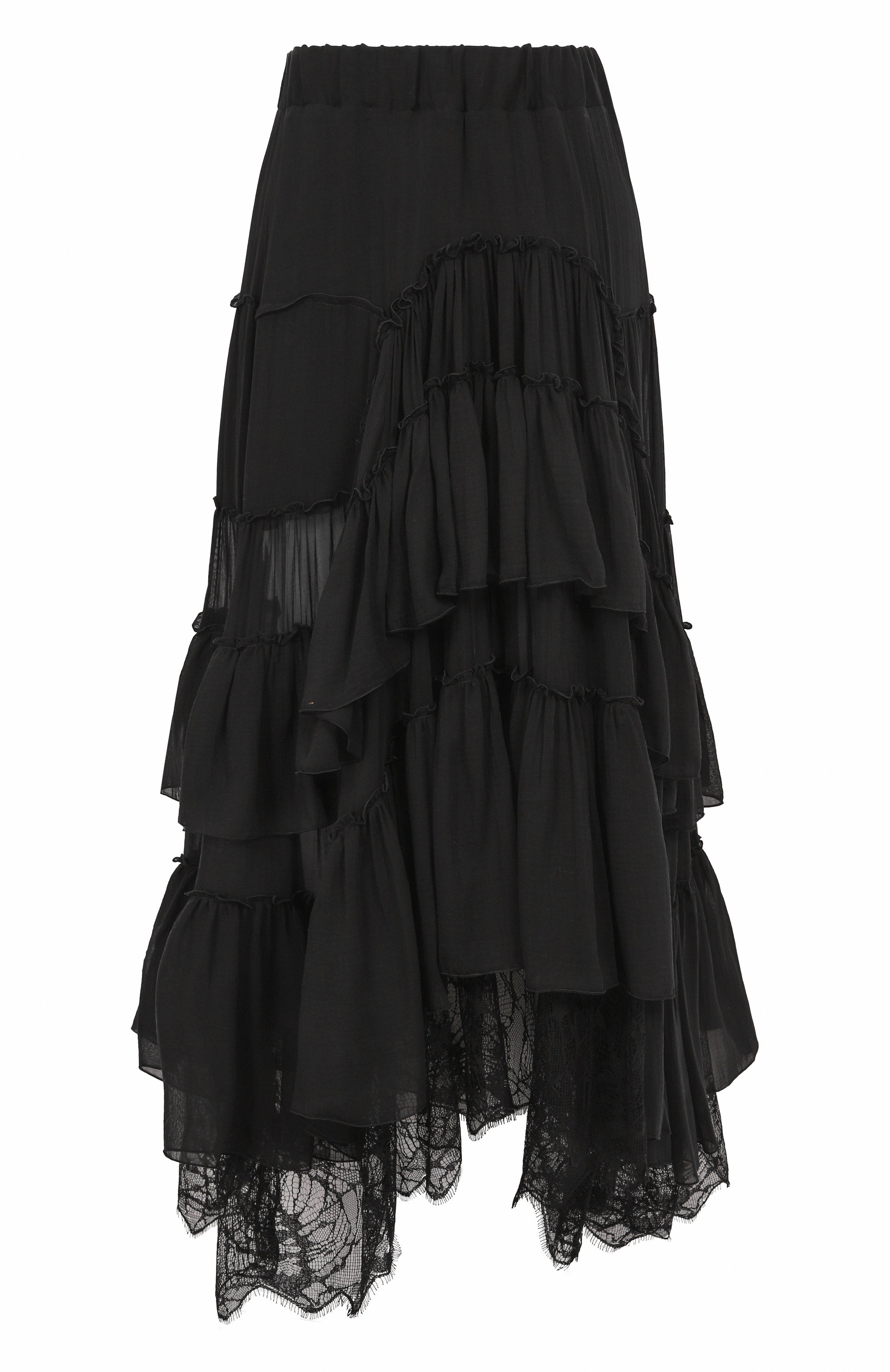 Шелковая юбка ISABEL BENENATO черного цвета по цене 199000 руб., арт. DW510F25, фото 1 Шелковая юбка ISABEL BENENATO, арт. DW510F25, фото 1