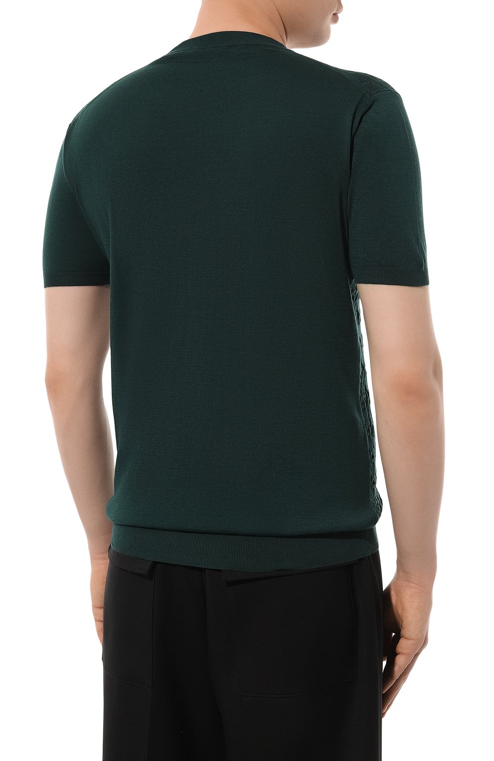 Хлопковый джемпер KITON темно-зеленого цвета по цене 133500 руб., арт. UMK0460K1, фото 4 Хлопковый джемпер KITON, арт. UMK0460K1, фото 4