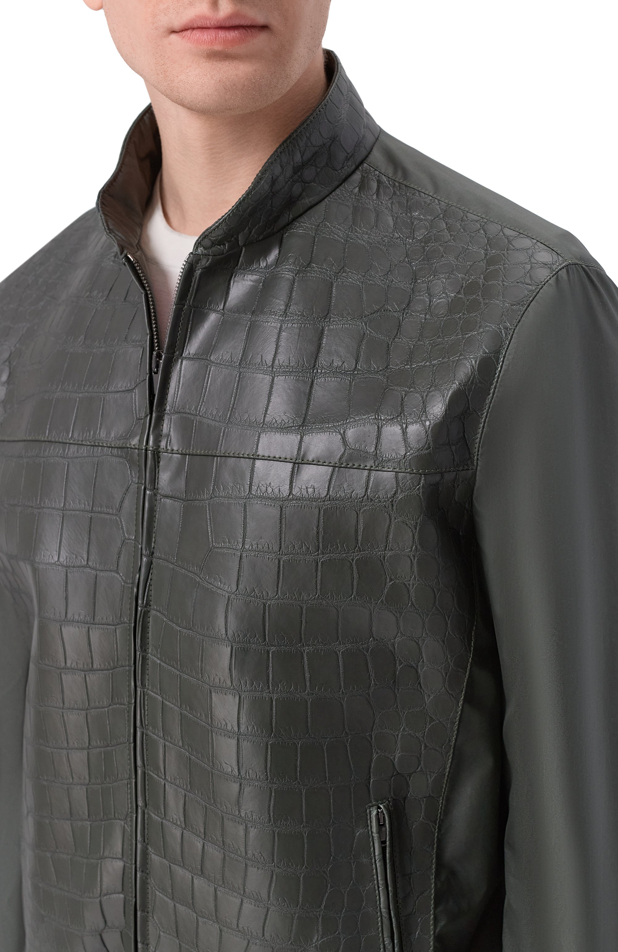 Бомбер с отделкой из кожи крокодила MVST, арт. M26.CSM.L402/1661, фото 5