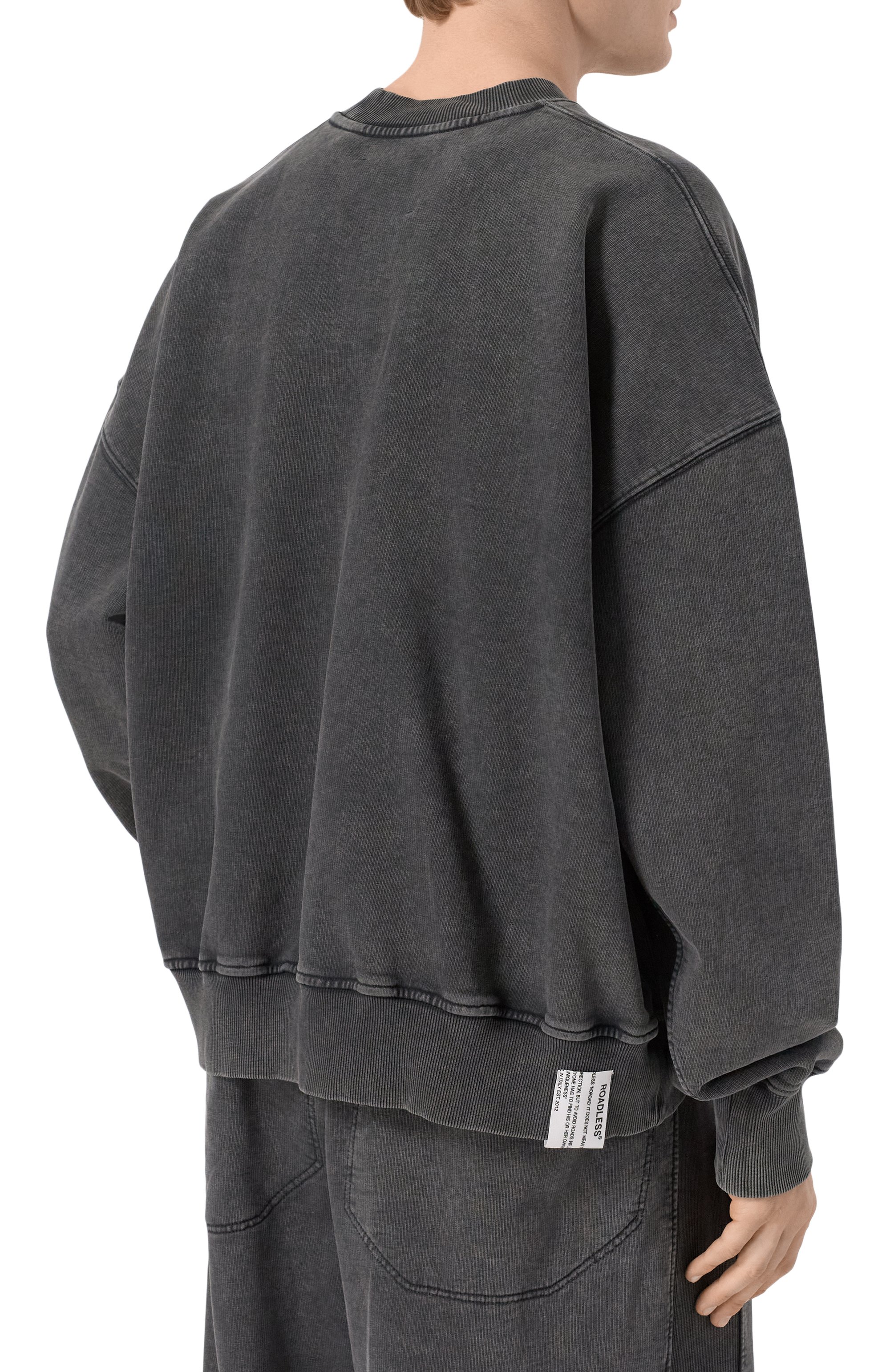 Хлопковый свитшот ROADLESS темно-серого цвета по цене 29950 руб., арт. RSS-C, фото 4 Хлопковый свитшот ROADLESS, арт. RSS-C, фото 4