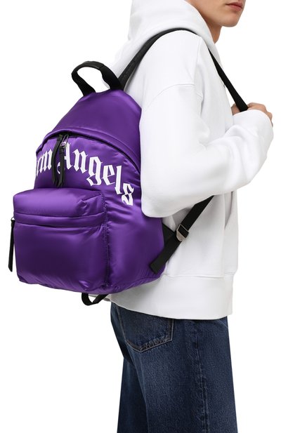 Текстильный рюкзак PALM ANGELS фиолетового цвета по цене 74600 руб., арт. PMNB012F21LEA0013701, фото 2 Текстильный рюкзак PALM ANGELS, арт. PMNB012F21LEA0013701, фото 2